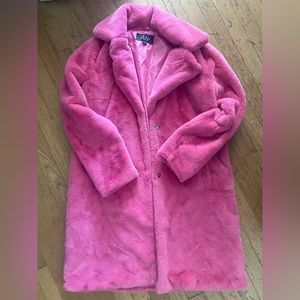 Perfect Condition faux fur pink coat!